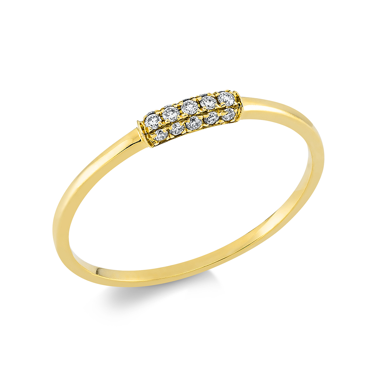 Pavé Ring  18kt Gelbgold mit 0,09ct Diamanten