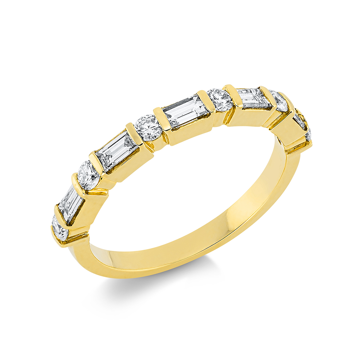 Memoire halb Ring  18kt Gelbgold mit 0,59ct Diamanten