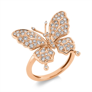 Ring 18 kt RG Schmetterling