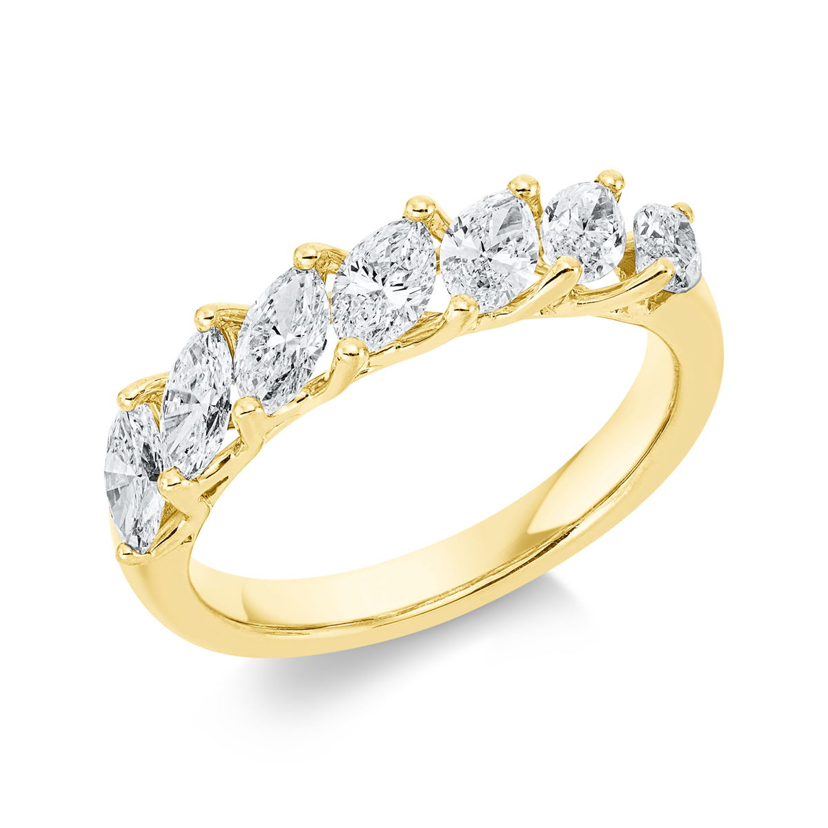 Memoire halb Ring  18kt Gelbgold mit 1,40ct Diamanten