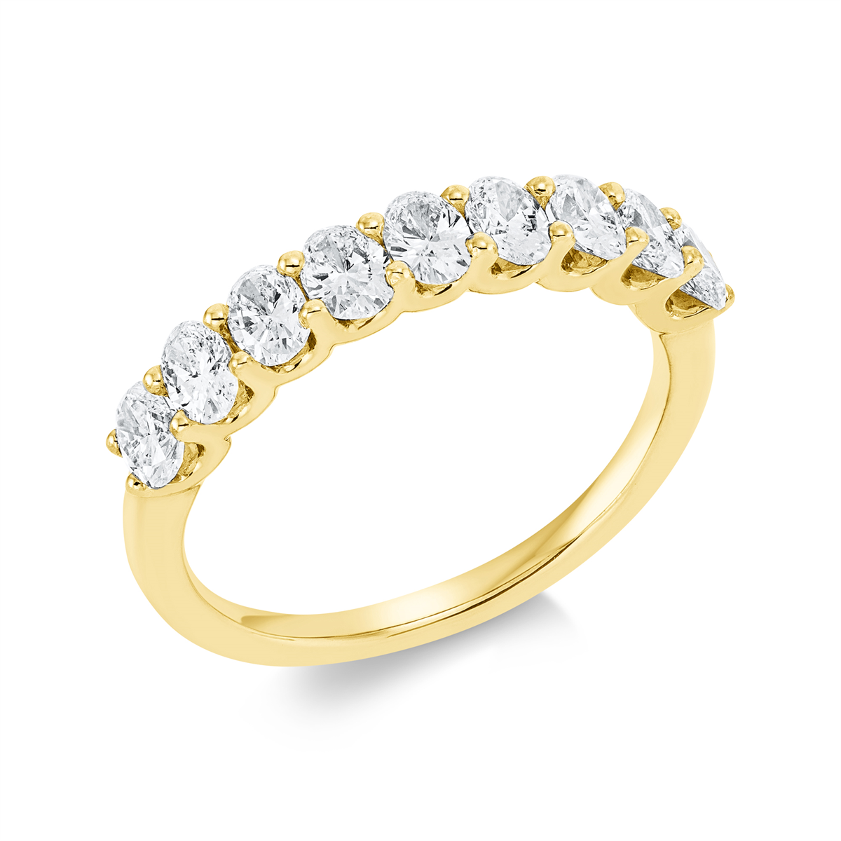 Memoire halb Ring  18kt Gelbgold mit 1,19ct Diamanten