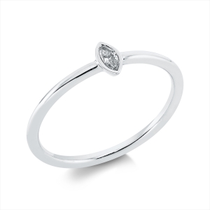 Solitaire Ring  18kt Weißgold mit 0,08ct Diamanten