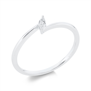 Solitaire Ring  18kt Weißgold mit 0,08ct Diamanten