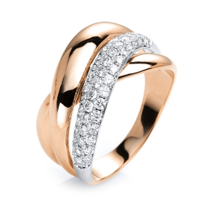 Pavé Ring  18kt Rotgold / Weißgold mit 0,56ct Diamanten