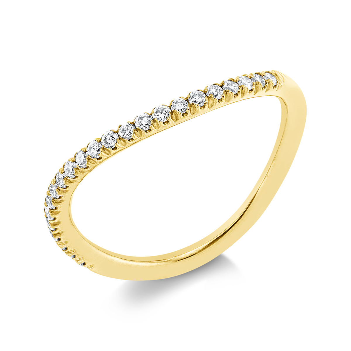 Memoire halb Ring  18kt Gelbgold mit 0,20ct Diamanten