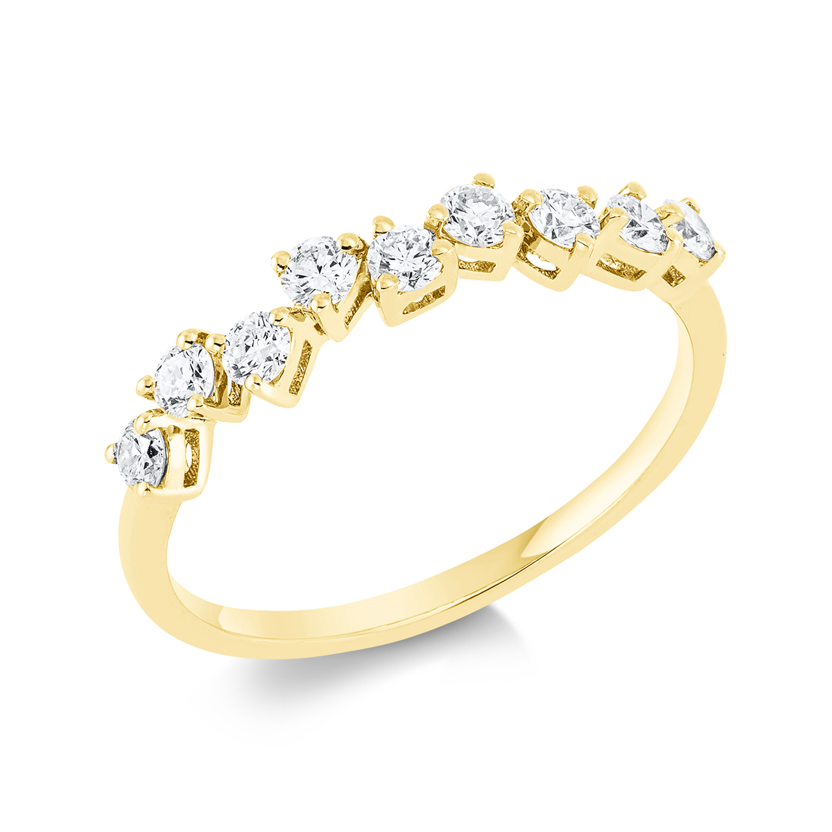 Memoire halb Ring  18kt Gelbgold mit 0,40ct Diamanten