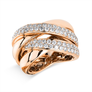 Pavé Ring  18kt Rotgold mit 1,40ct Diamanten