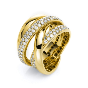 Pavé Ring  18kt Gelbgold mit 1,03ct Diamanten