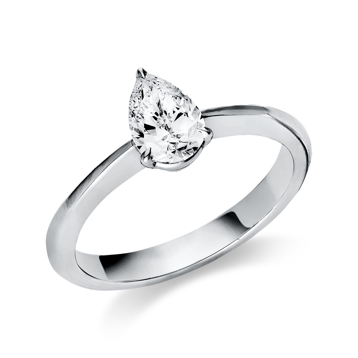 Solitaire Ring 3er-Krappe 18kt Weißgold mit 0,70ct Diamanten