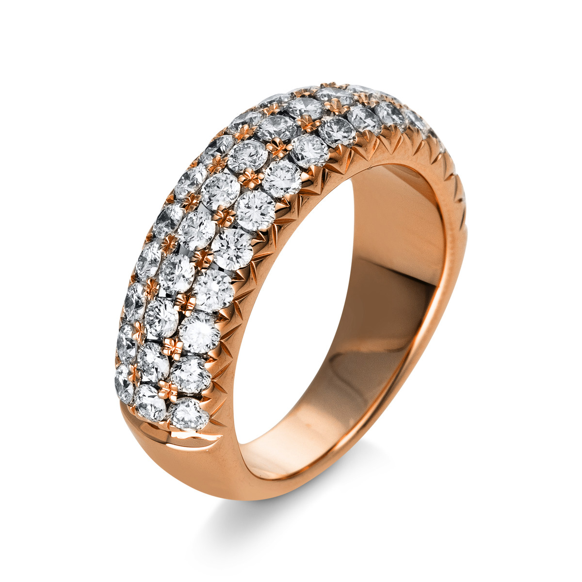 Pavé Ring  18kt Rotgold mit 1,50ct Diamanten