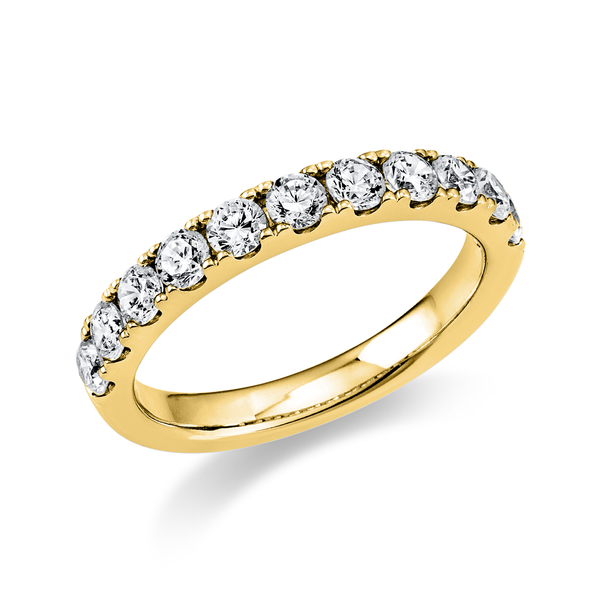 Memoire halb Ring  14kt Gelbgold mit 0,87ct Diamanten