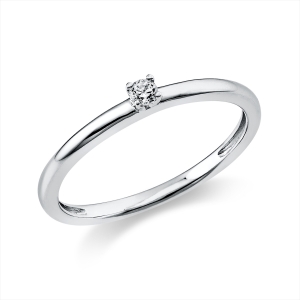 Solitaire Ring 4er-Krappe 18kt Gelbgold mit 0,05ct Diamanten