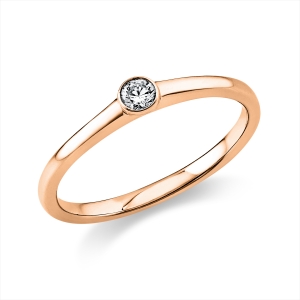 Solitaire Ring Zarge 18kt Gelbgold mit 0,10ct Diamanten