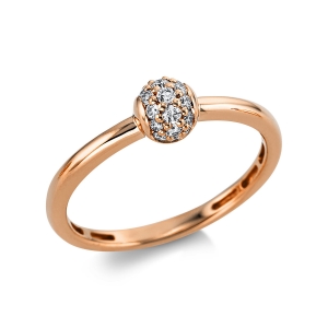 Pavé Ring  18kt Rotgold mit 0,17ct Diamanten