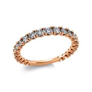 Memoire halb Ring  18kt Rotgold mit 0,88ct Diamanten