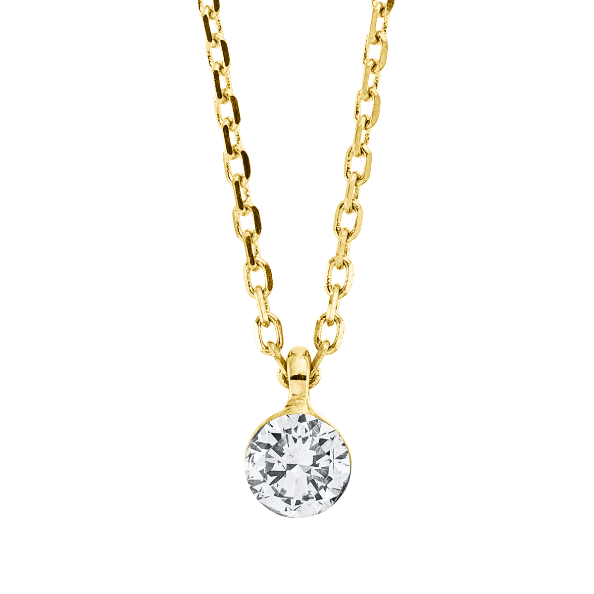 Solitaire Collier  18kt Gelbgold mit 0,20ct Diamanten