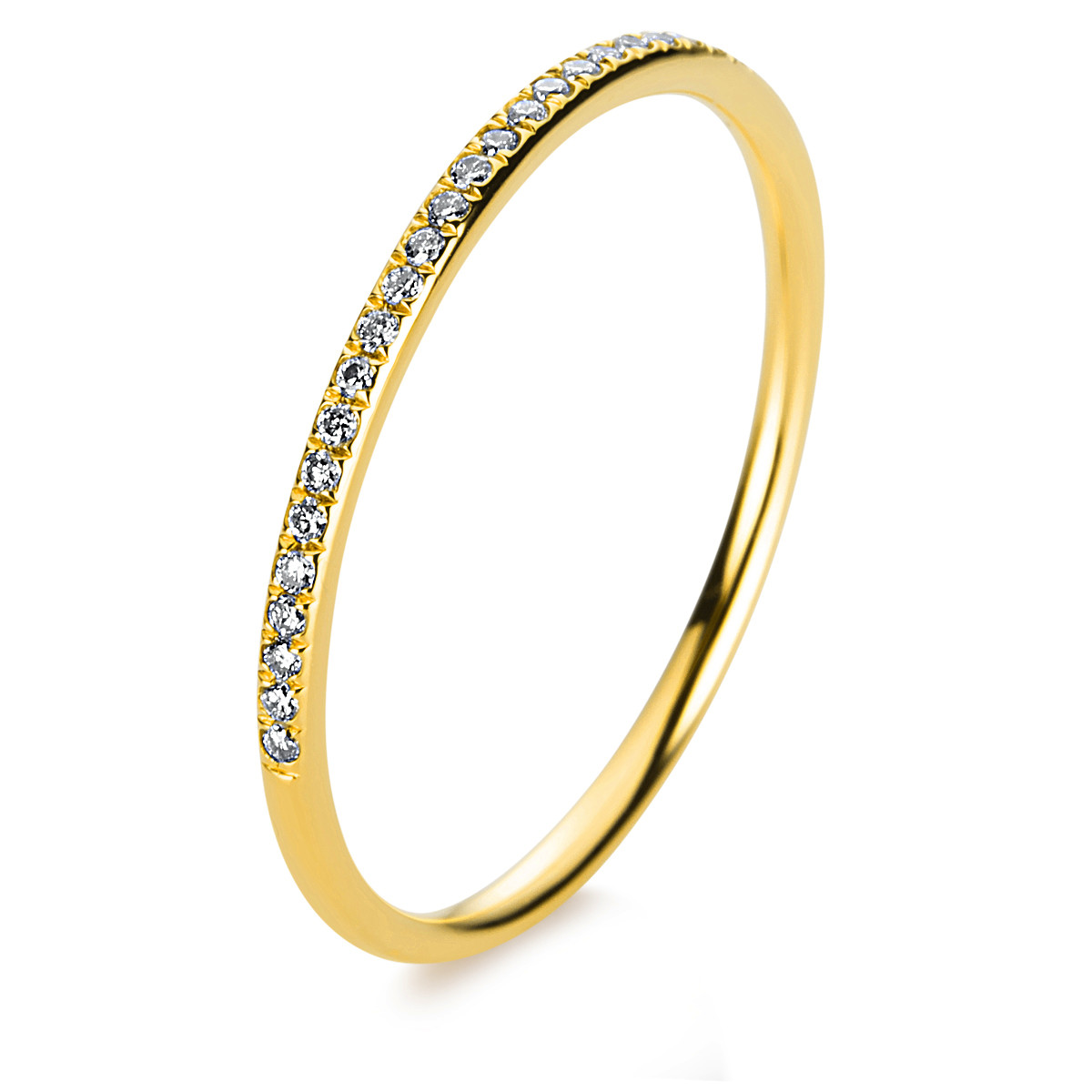 Memoire halb Ring  18kt Gelbgold mit 0,10ct Diamanten