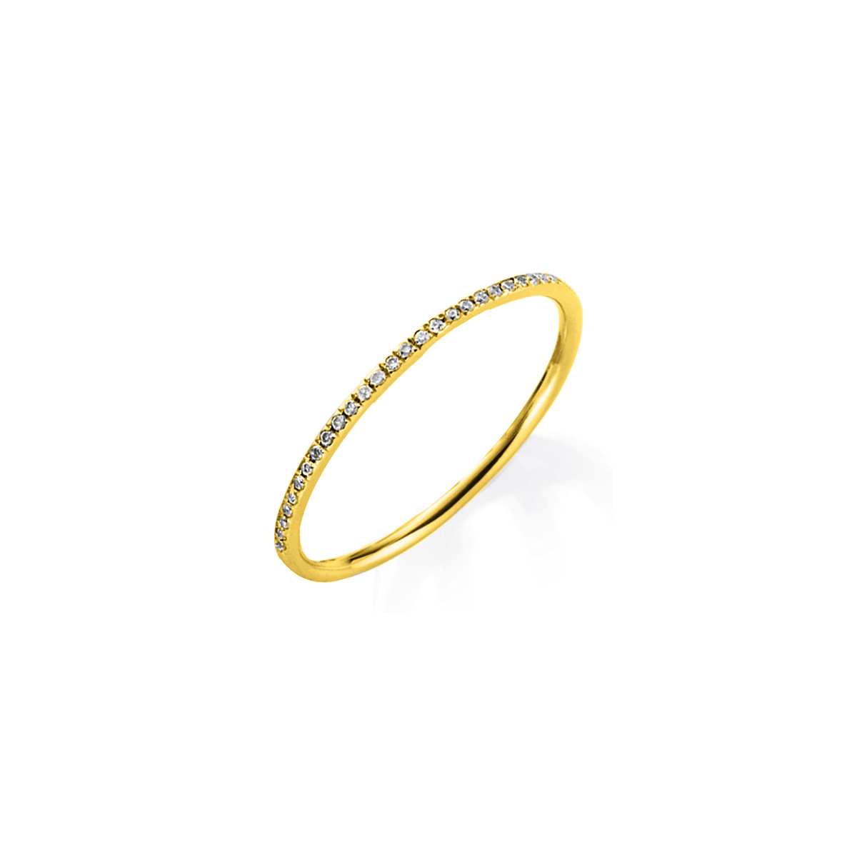 Memoire halb Ring  18kt Gelbgold mit 0,12ct Diamanten