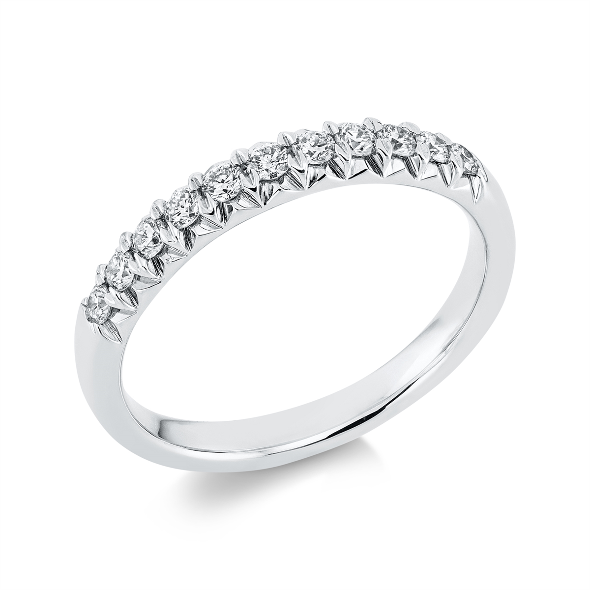 Memoire halb Ring  18kt Weißgold mit 0,32ct Diamanten