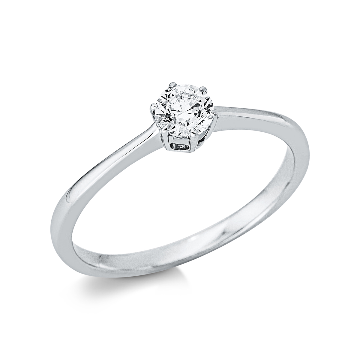 Solitaire Ring  18kt Weißgold mit 0,30ct Diamanten