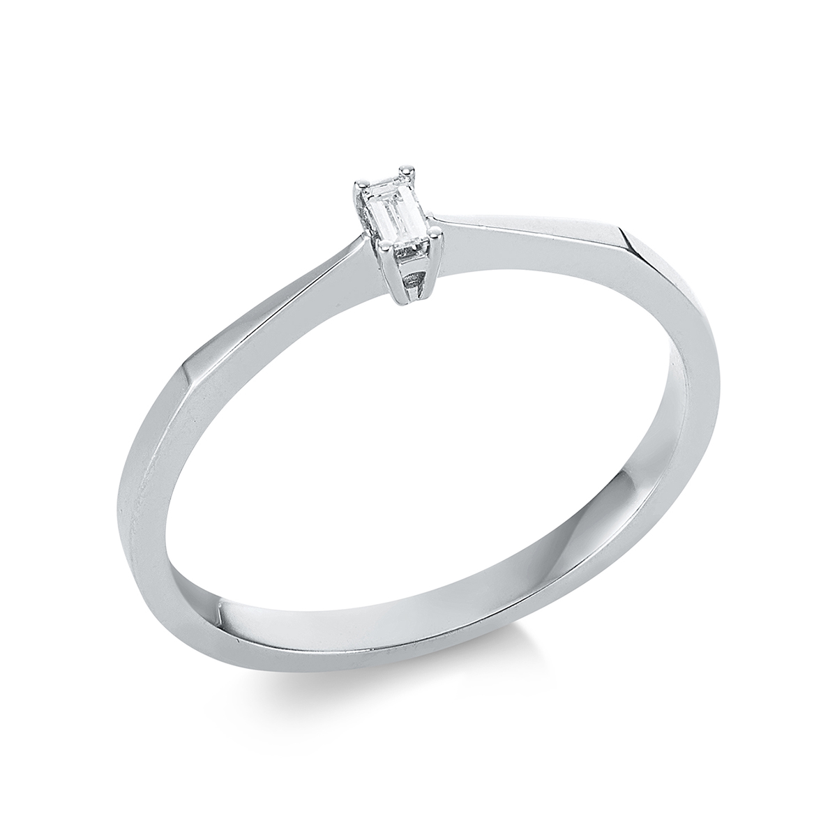 Solitaire Ring  14kt Weißgold mit 0,04ct Diamanten