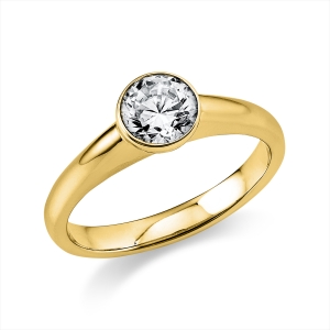 Solitaire Ring Zarge 14kt Gelbgold GIA2448974967 mit 0,71ct Diamanten