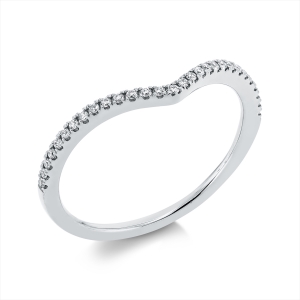 Memoire halb Ring  18kt Weißgold mit 0,12ct Diamanten