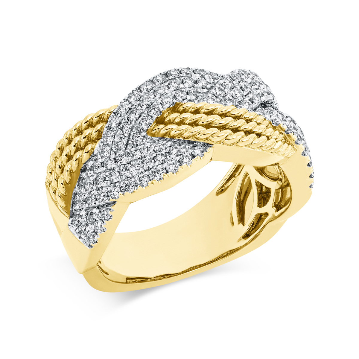 Pavé Ring  18kt Gelbgold / Weißgold mit 0,80ct Diamanten