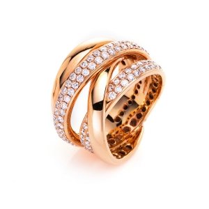 Pavé Ring  18kt Rotgold mit 1,01ct Diamanten