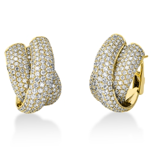 Pavé Creolen  18kt Gelbgold mit 6,51ct Diamanten