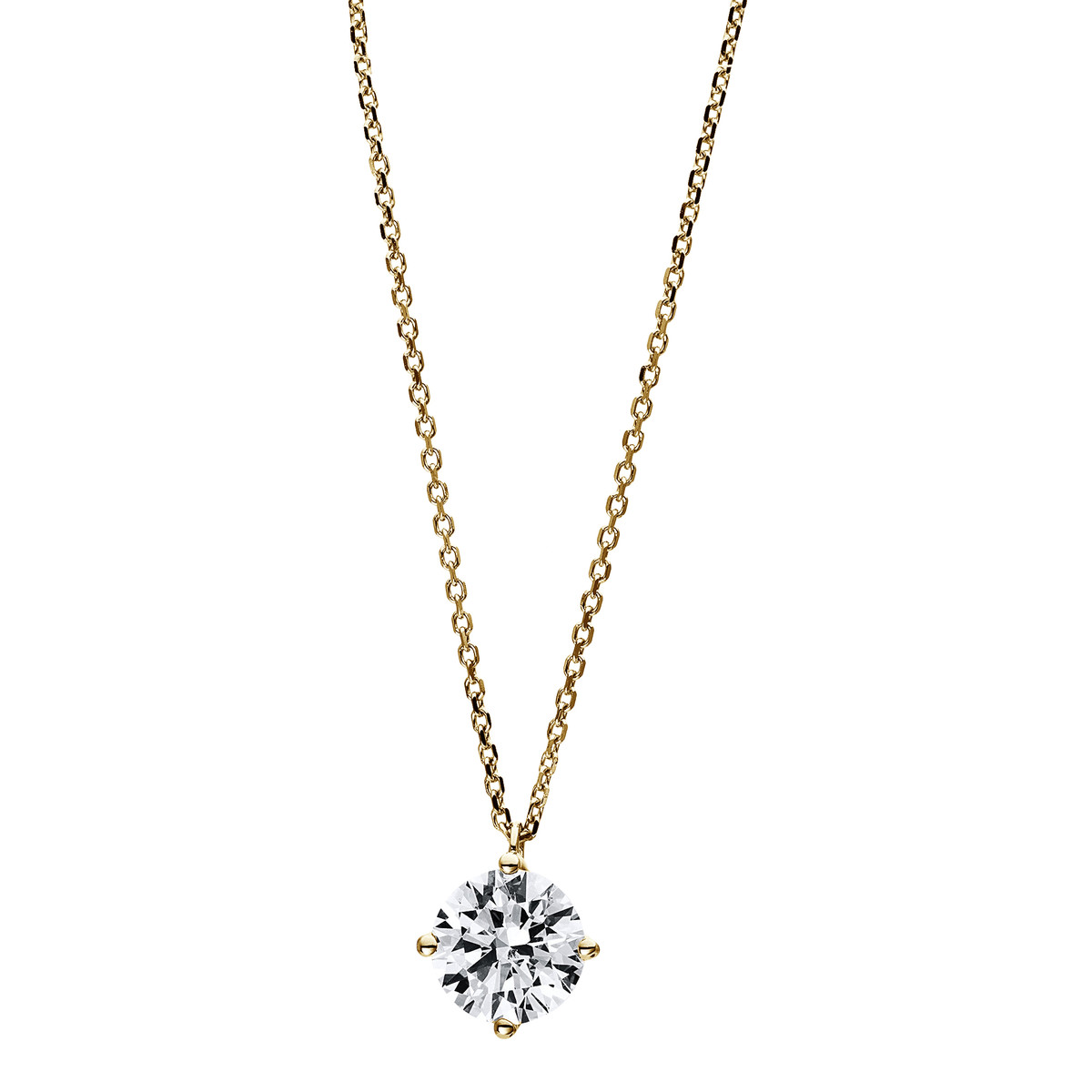 Solitaire Collier 4er-Krappe 18kt Gelbgold GIA7386298874 mit 1,01ct Diamanten