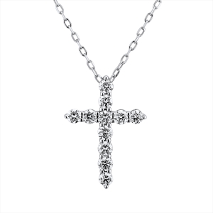 Collier 18 kt GG Kreuz, mit ZÖ 43 cm