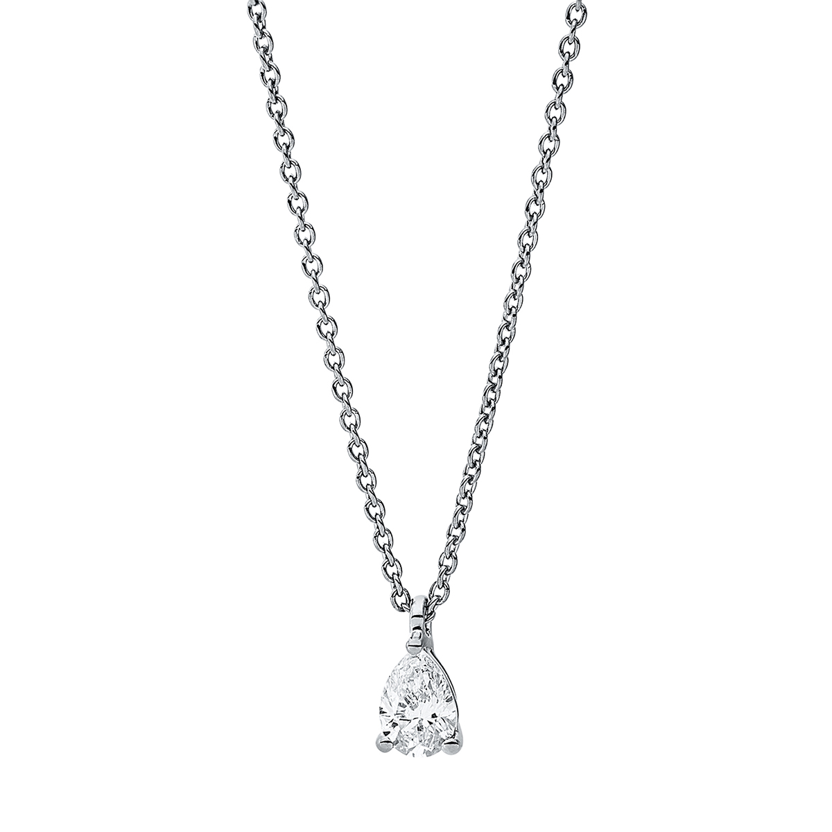 Solitaire Collier 3er-Krappe 18kt Weißgold mit 0,21ct Diamanten