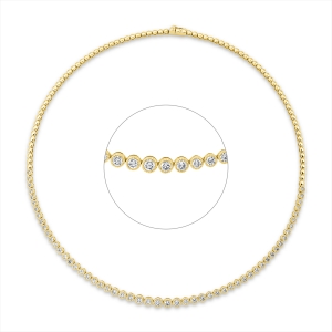 Tenniscollier Zarge 18kt Gelbgold mit 3,01ct Diamanten