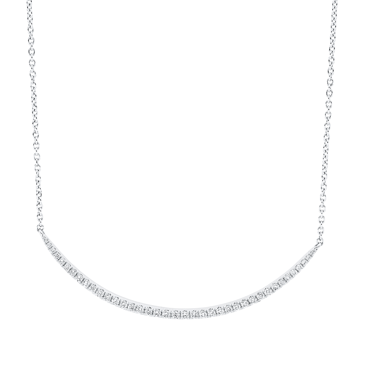 Collier 18 kt WG, mit ZÖ 36,8 cm + 38,2 cm