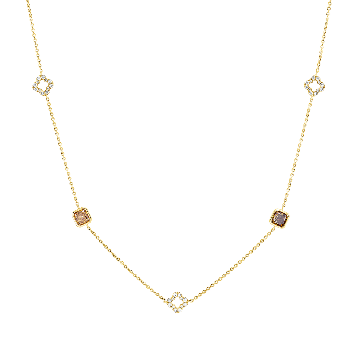 Collier 18 kt GG, mit ZÖ 38 cm + 40,6 cm