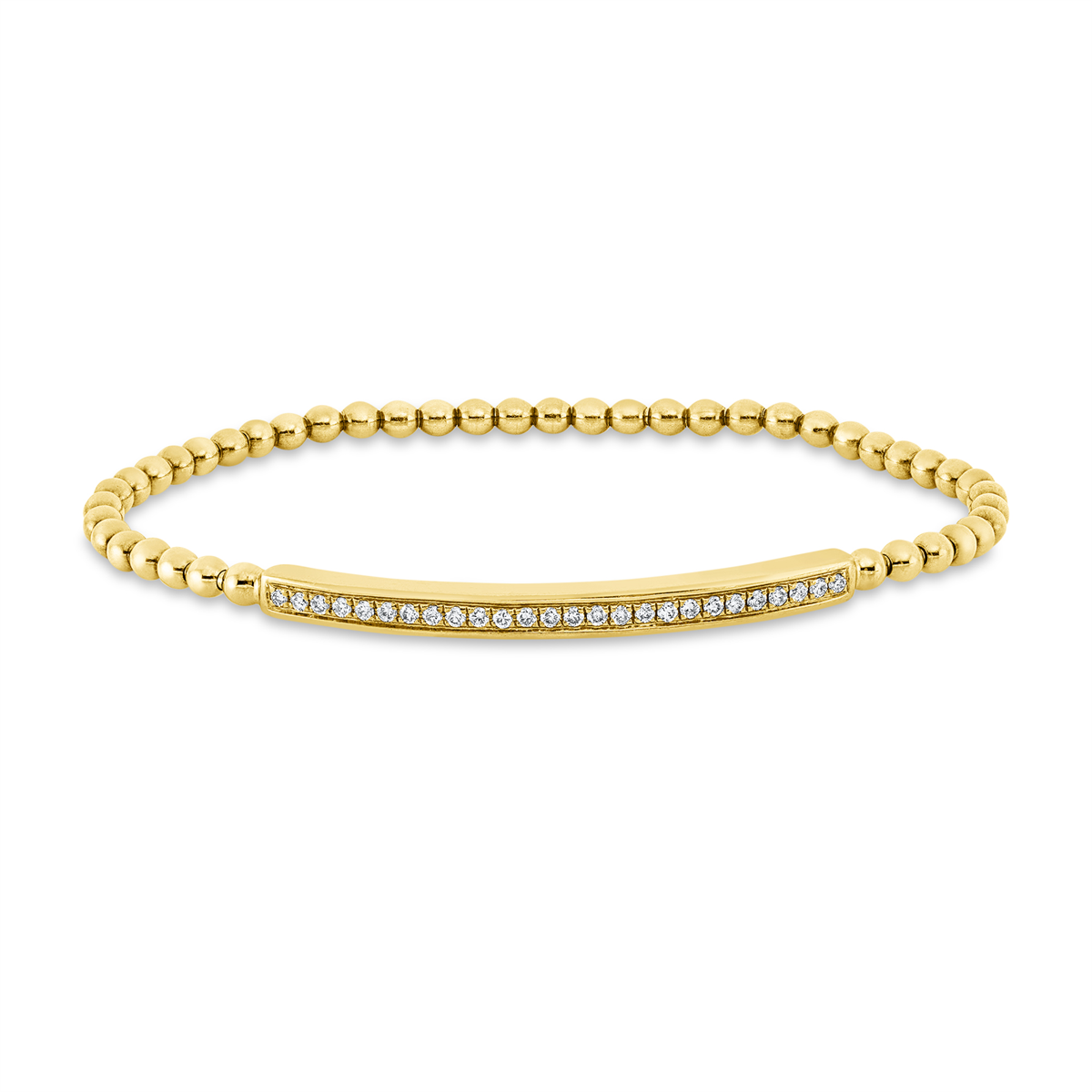 Kugelarmband  18kt Gelbgold 44 Kugeln mit 0,36ct Diamanten