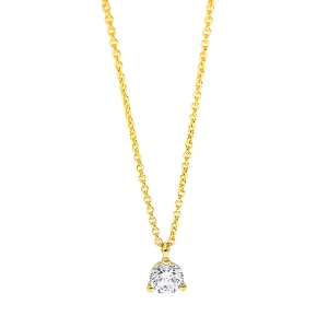 Solitaire Collier 3er-Krappe 18kt Gelbgold mit Öse mit 0,24ct Diamanten