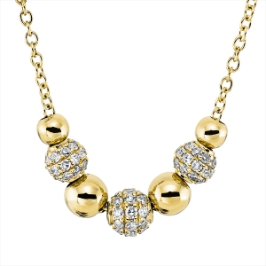 Pavé Collier  18kt Gelbgold mit ZÖ 40 cm mit 0,43ct Diamanten