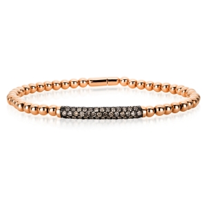 Kugelarmband  18kt Rotgold teils schwarz rhodiniert mit 1,34ct Diamanten