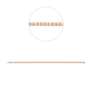 Tennisarmband  18kt Rotgold mit 0,50ct Diamanten