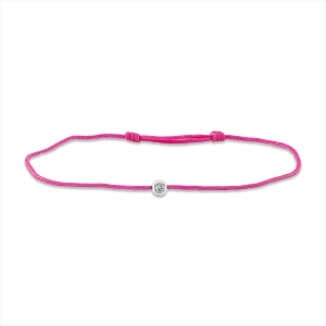 Armband Zarge 18 kt WG, Rosa cord 15,5-19,5cm