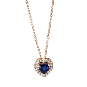 Collier 3er-Krappe 18 kt RG Herz