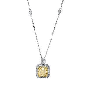Collier  18kt Weißgold / Gelbgold mit ZÖ 40 cm + 43 cm mit 1,52ct Diamanten