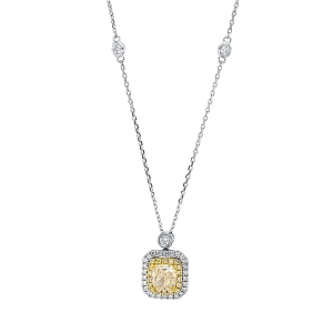 Collier  18kt Weißgold / Gelbgold GIA6421181534 mit 1,35ct Diamanten