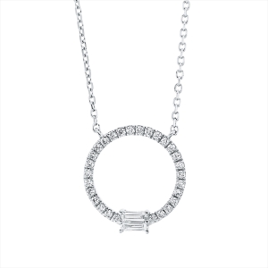 Collier 18 kt WG, mit ZÖ 40 cm