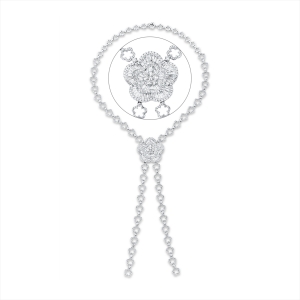 Collier 18 kt WG Blume/Blumen