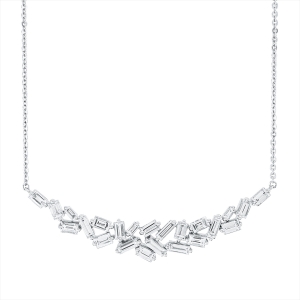 Collier 18 kt WG, mit ZÖ 43 cm