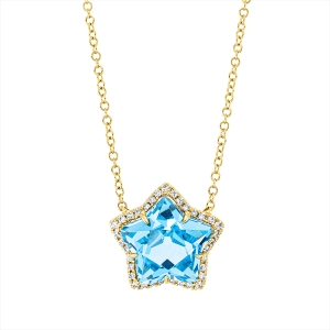 Collier 18 kt GG Stern, mit ZÖ 40 cm