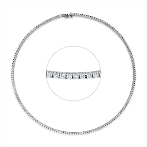 Tenniscollier 4er-Krappe 18kt Weißgold mit 5,60ct Diamanten